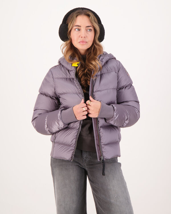 Mariah Hooded Down Bomber Jas Donkergrijs