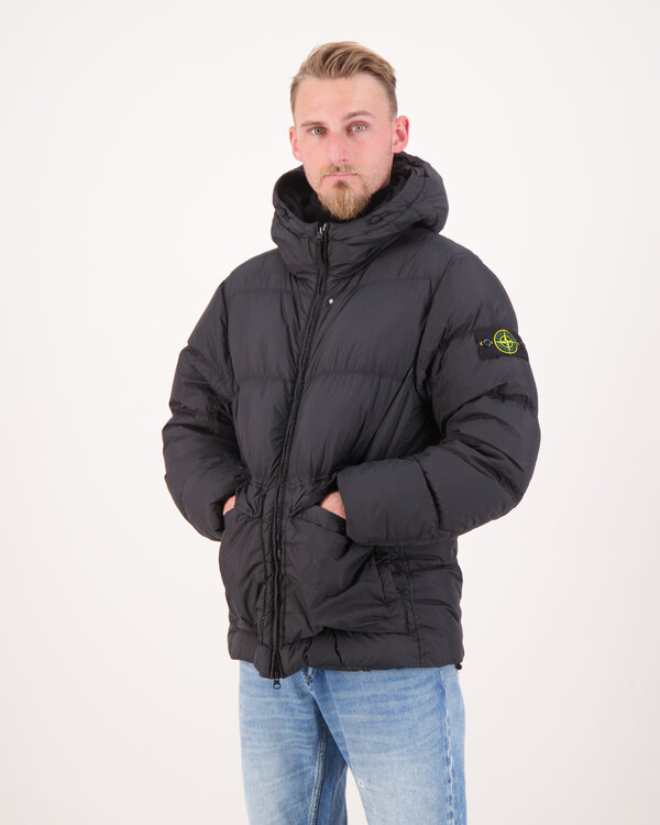 Stone Island 4100011 Crinkle Reps NY Jas Zwart 4100011 Crinkle Reps NY Jas Zwart
