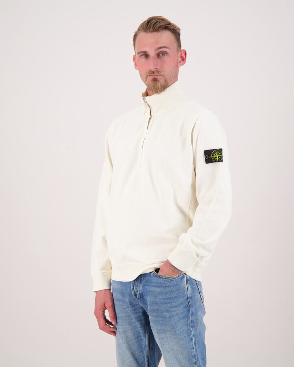 6100068 Half Zip LS Polo Ivoor