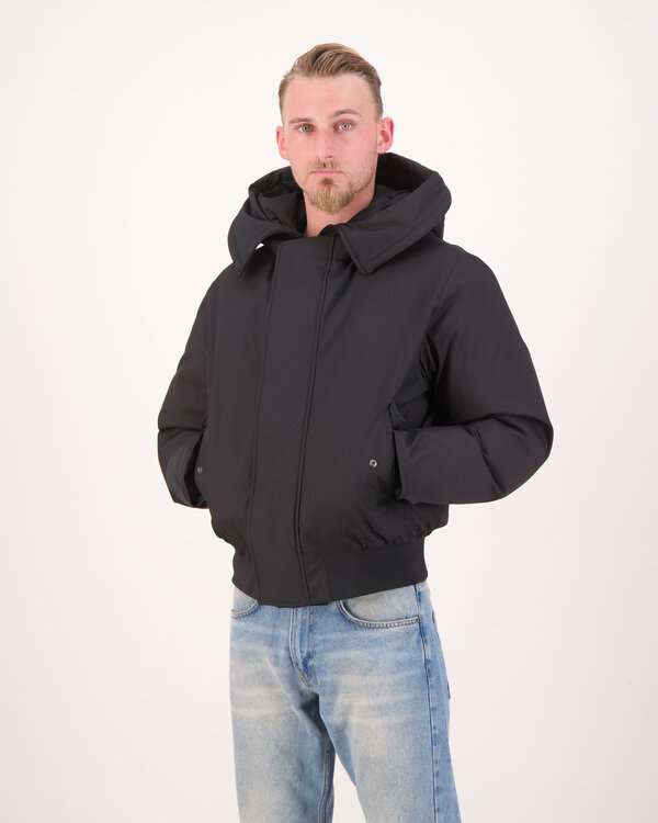 Techno Down Bomber Jacket Black