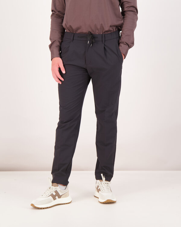 Pleated Technical Pantalone Black