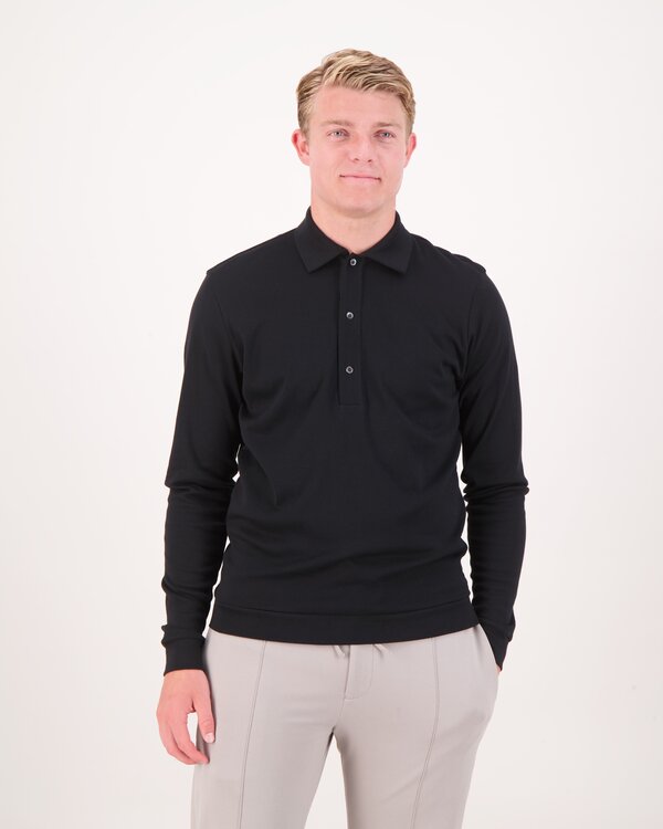 Polo Langarm Schwarz