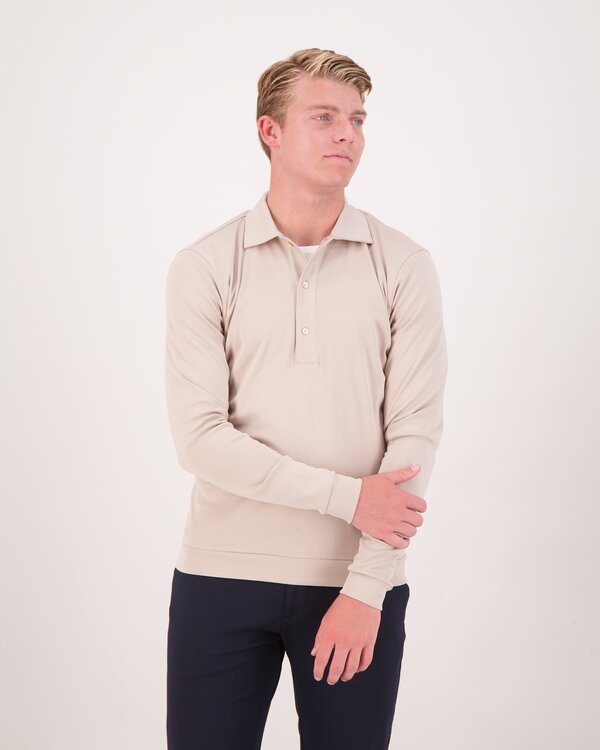 Polo Langarm Beige