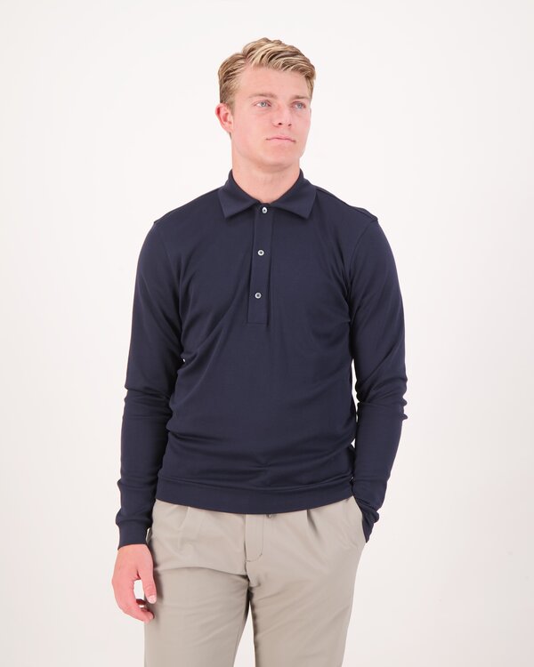 Polo Langarm Marine