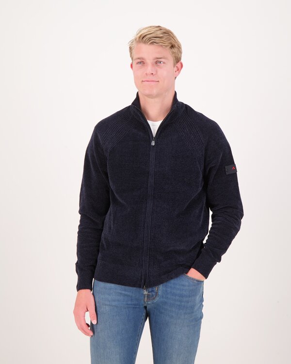 Denis Zip-Up Sweater Blauw