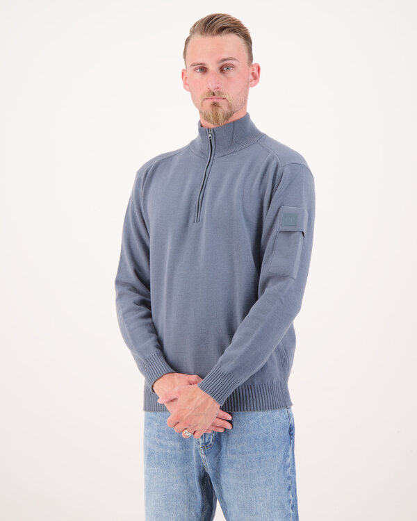 Merino Wool Knitwear Poloshirt Blau