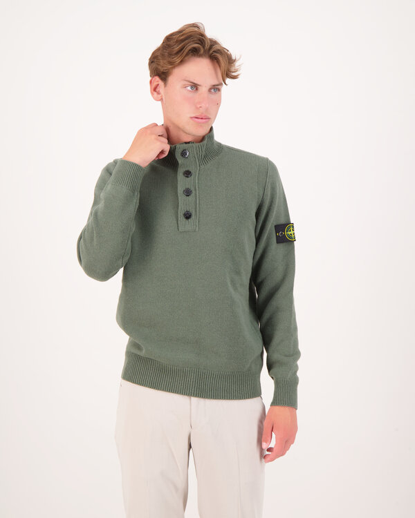 5100040 Gebreide Polo Groen