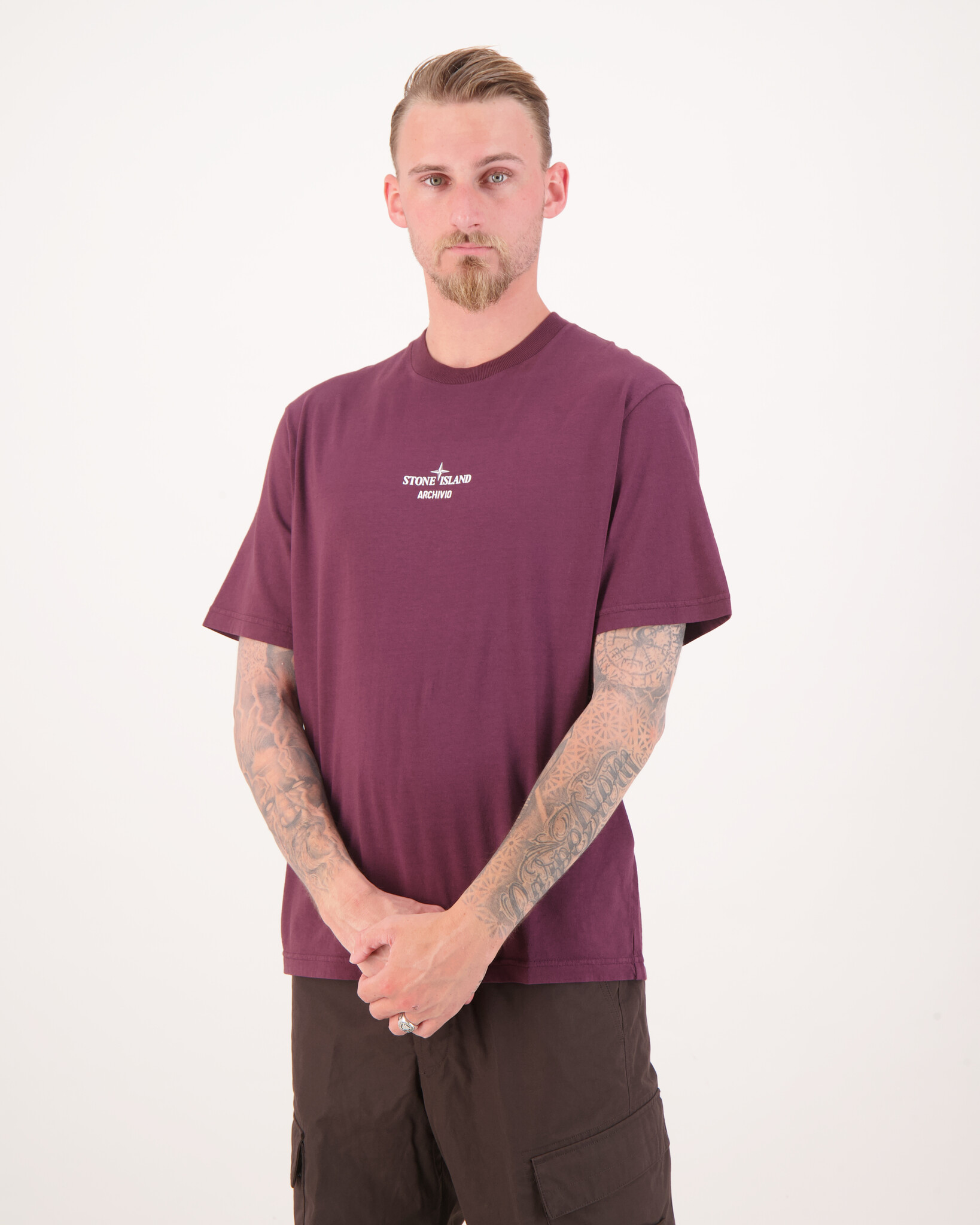 Stone Island 2100037 Archivio T-Shirt Bordeaux - Beachim