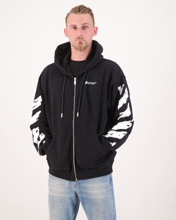Ink Arrow Slim Zip Hoodie Zwart
