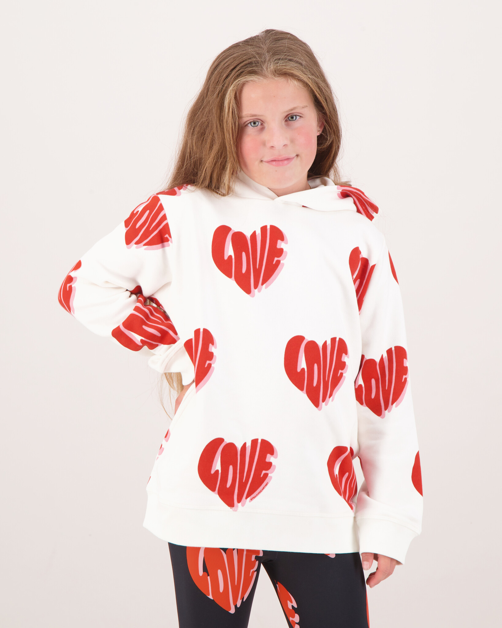 Stella McCartney Kids Love Fleece Hoodie Ivoor - Beachim