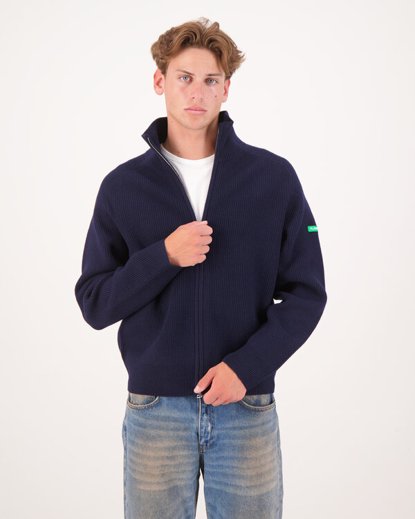 Badge Knit Cardigan Navy