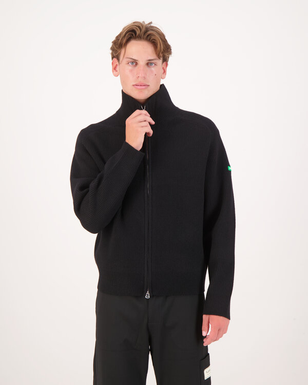 Badge Knit Cardigan Black