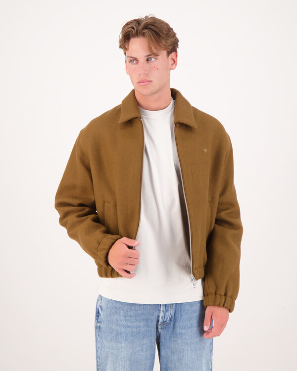 Wool Ami De Coeur Zipped Jacke Braun