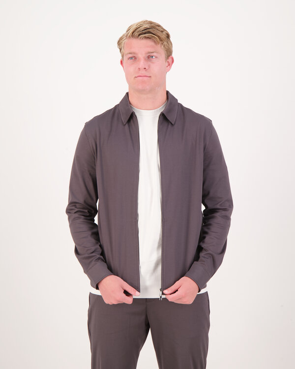 Heavy Supima Overshirt Donkergrijs