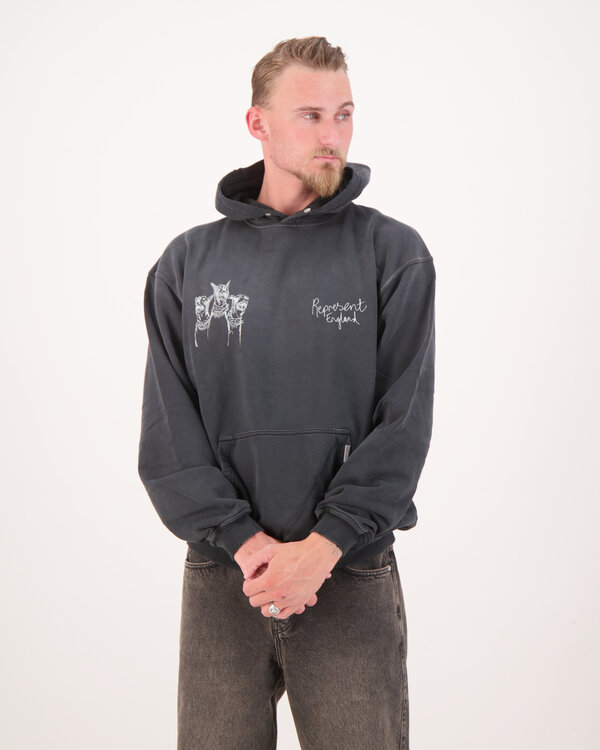 Hand Drawn Thoroughbred Dogs Hoodie Zwart