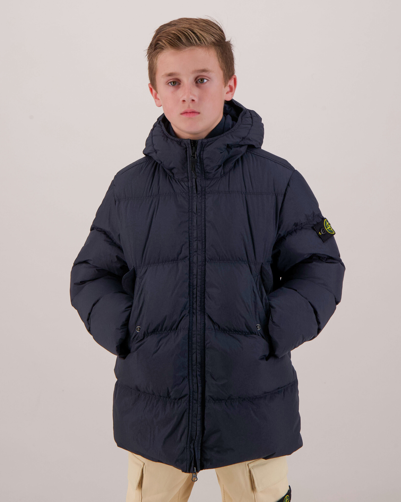 Stone Island Junior 4100004 Dyed Down Short Parka Navy - Beachim