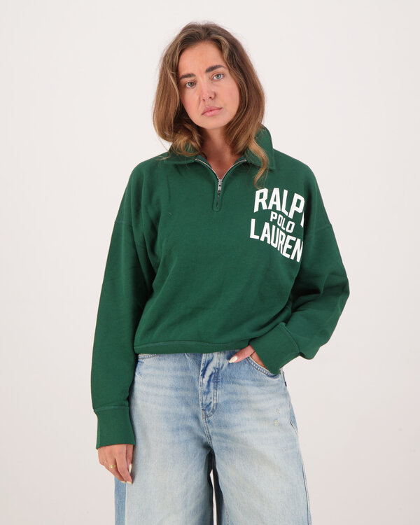 Half Zip Donkergroen