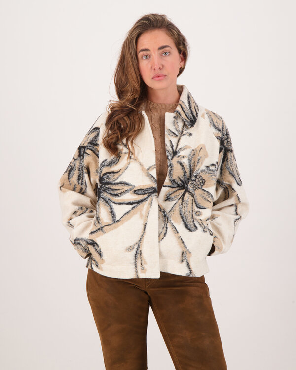 Jacquard Wool Overshirt Creme
