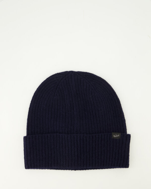Knitted Ribbed Beanie Blauw