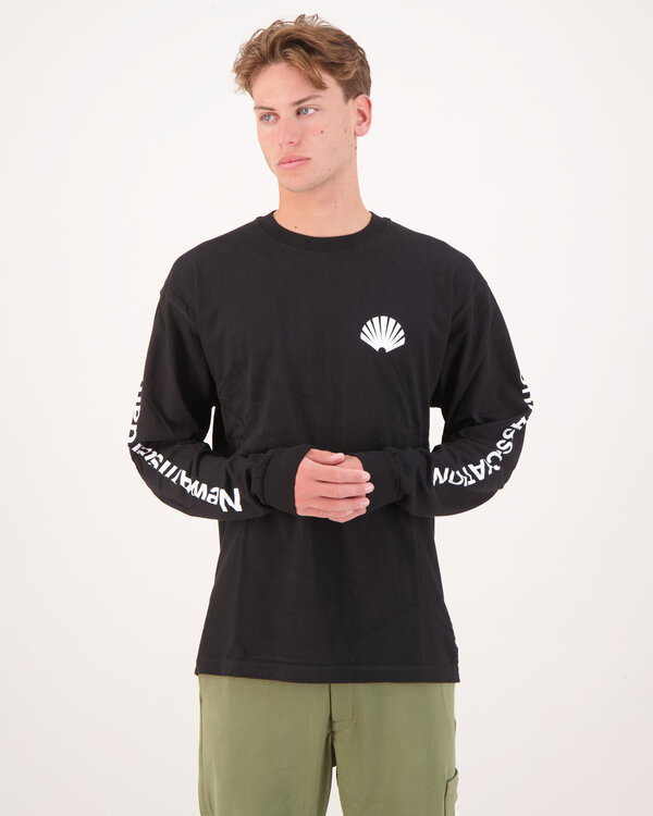 Logo Langarmshirt Schwarz
