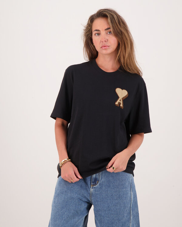 Ami De Coeur Avec Patch T-shirt Zwart
