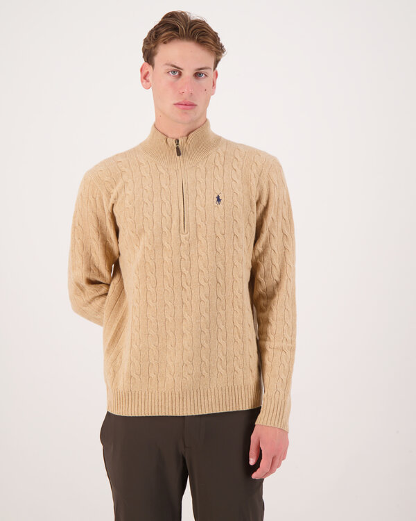 Langarmshirt Sweat Troyer Kamel