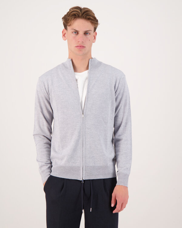 Bomber Zip Vest Licht Grijs