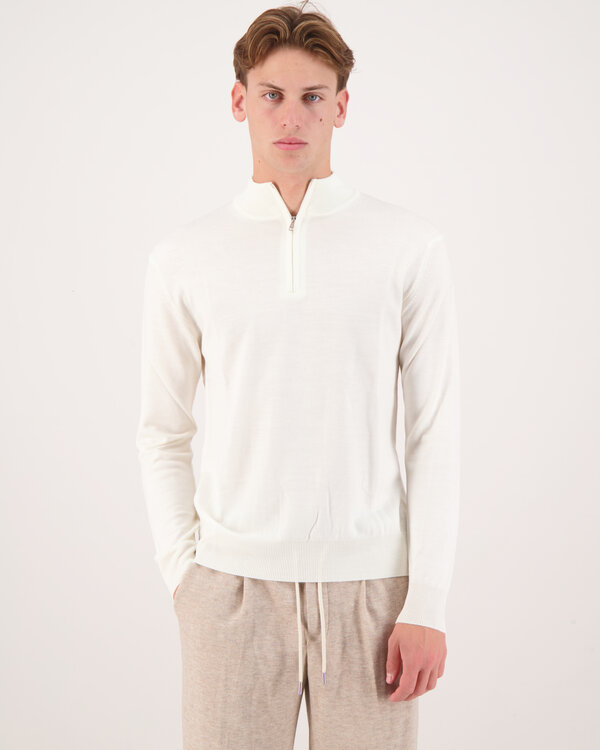 Cashwool Half Zip Ivoor