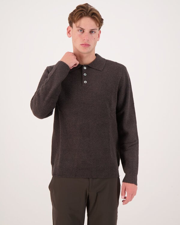 Lange Mouwen Polo Bruin