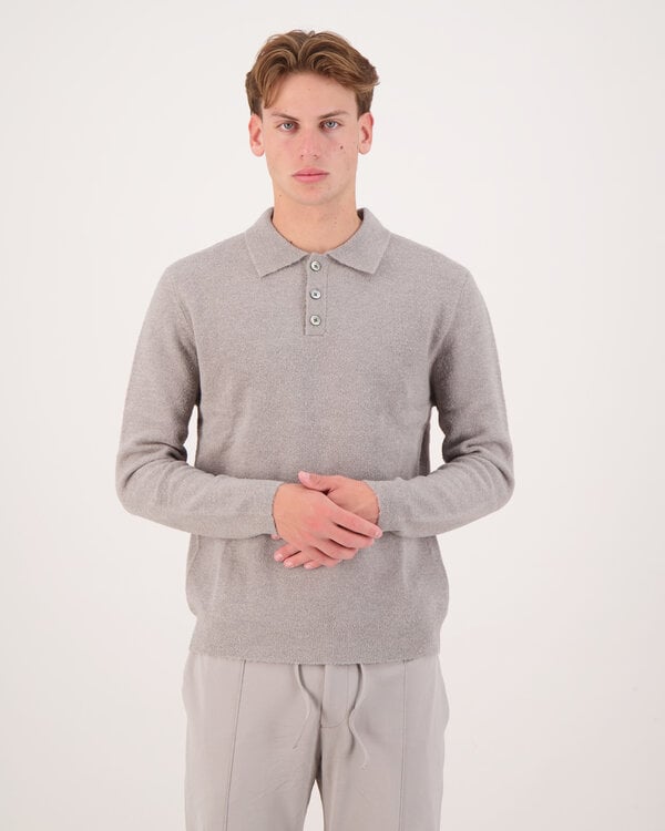 Lange Mouwen Polo Grijs