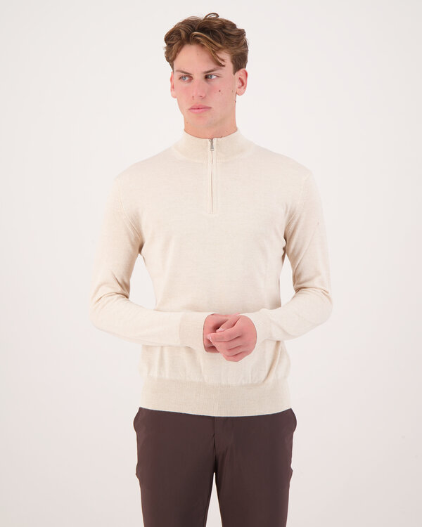 Cashwool Half Zip Beige