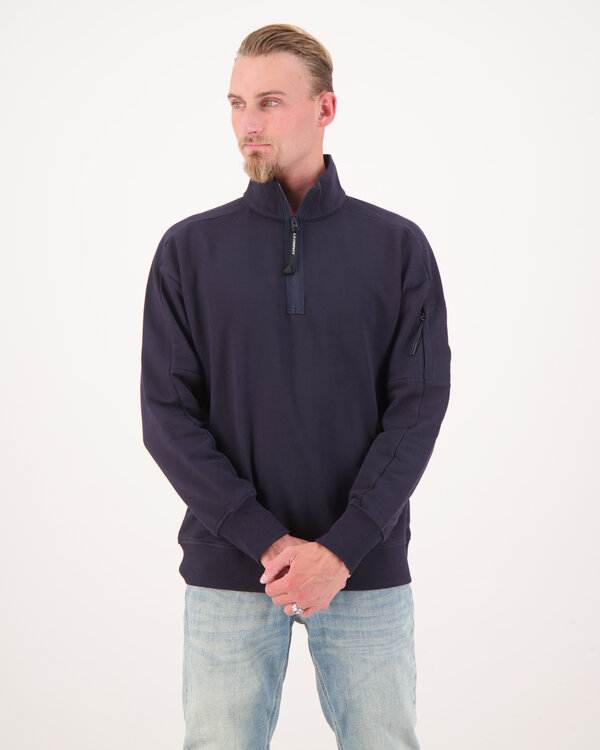 Diagonal Raised Fleece Half Zip Marine
