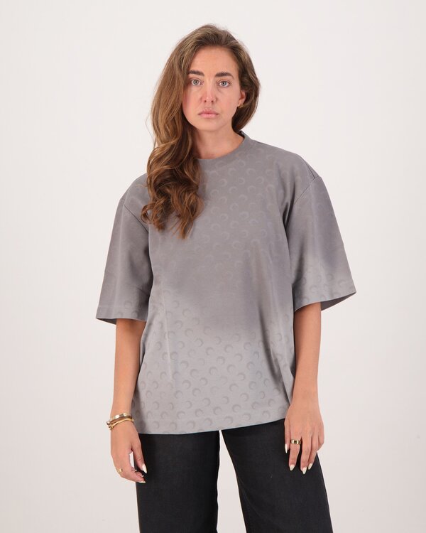 Faded Moon Jersey T-Shirt Donkergrijs