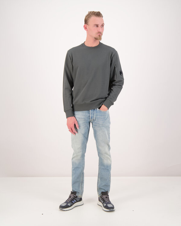 Diagonal Raised Fleece Lens Trui Donkergrijs