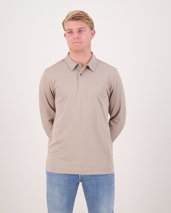 Timon-6 Langarm-Poloshirt Beige