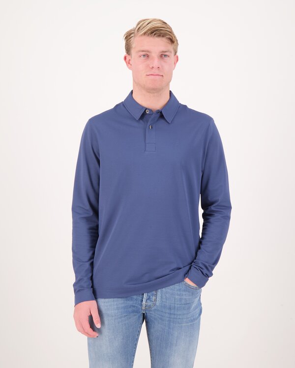 Timon-6 Langarm-Poloshirt Blau