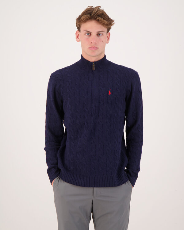 Langarmshirt Sweat Troyer Dunkelblau