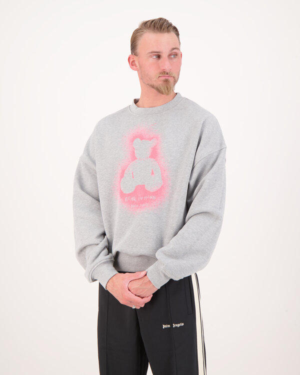 Spray Bear Lose Pullover Grau