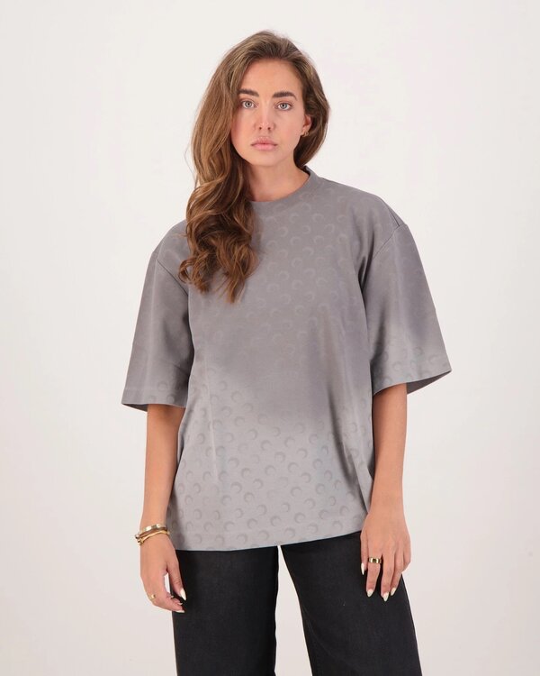 Faded Moon Jersey T-Shirt Donkergrijs