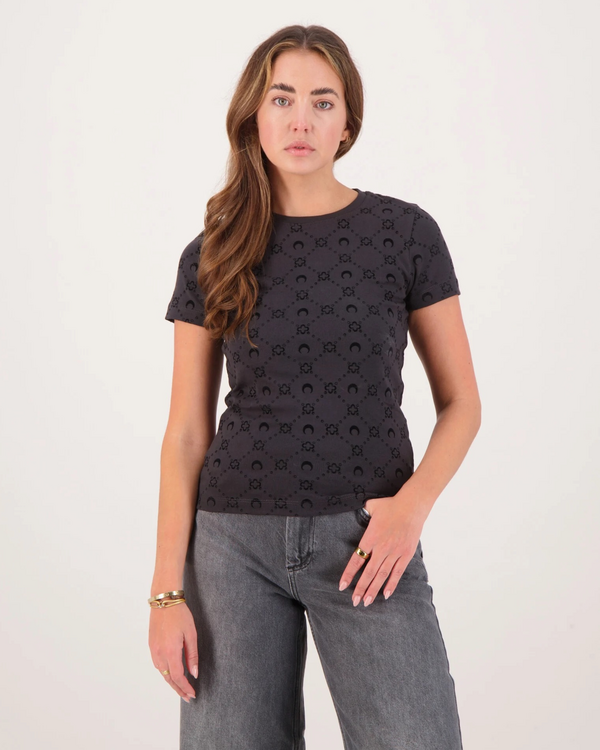 Moon Faded Jersey Baby Fit T-Shirt Zwart
