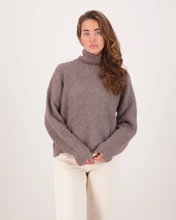 Soft Alpaca Rollkragenpullover Taupe