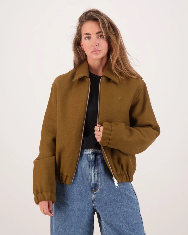 Wool Ami De Coeur Zipped Jacke Braun
