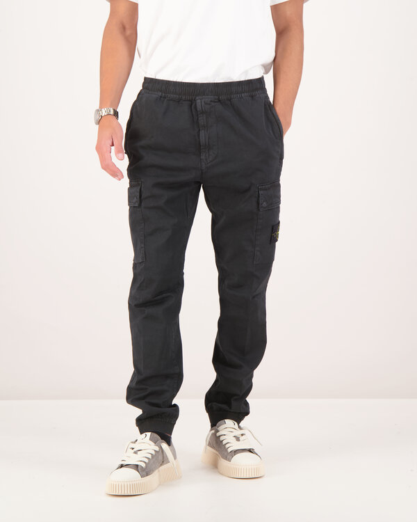 3100033 Stretch Broken Twill Cotton Cargo-Hose Schwarz