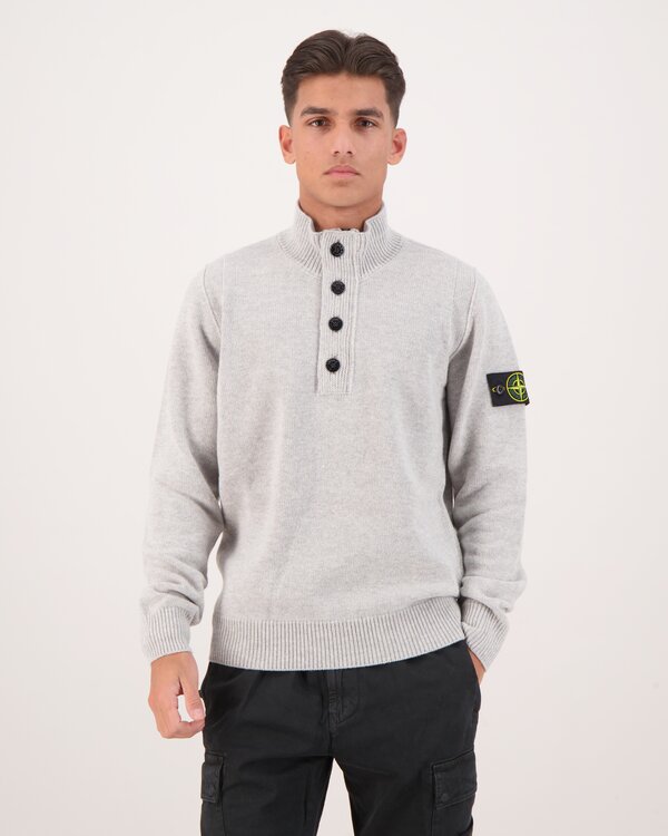 5100040 Gebreide Polo Donkergrijs