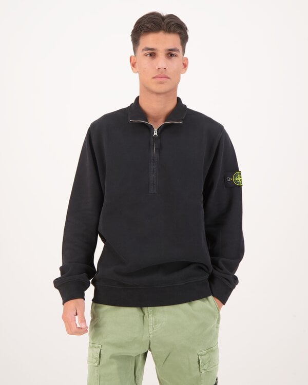 6100068 Half Zip LS Polo Zwart