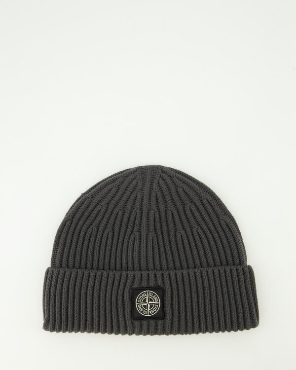 N100002 Full Rib Beanie Lead Grey