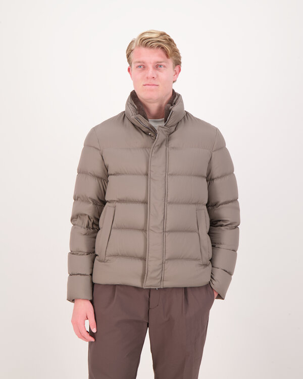 Arendelle Con Collo Faux Fur Bomber Jas Beige