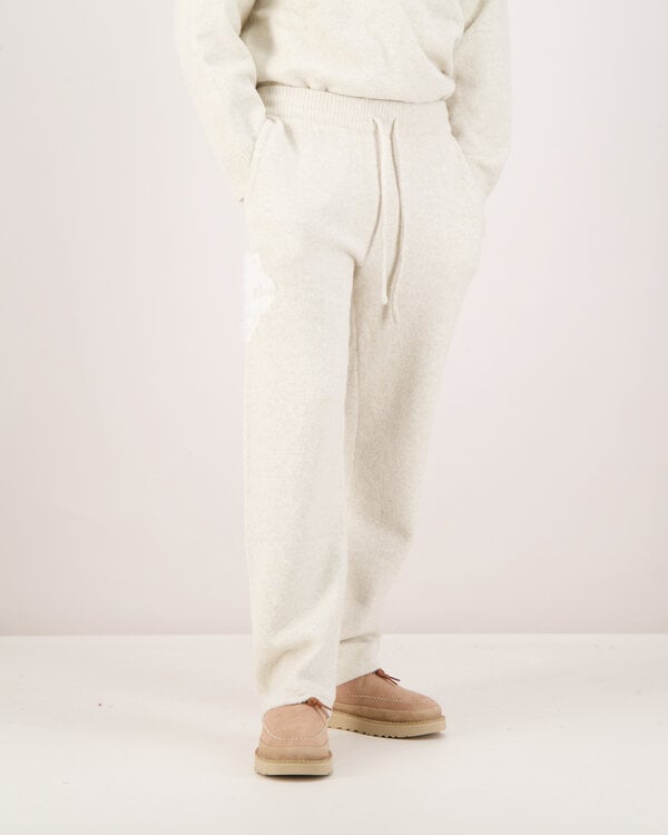 Monogram Fluffy Knit Joggers Beige