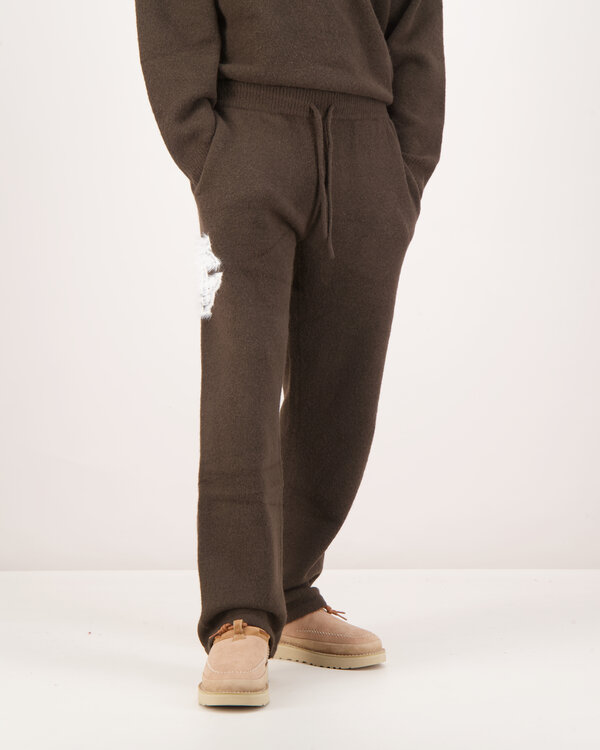Monogram Flauschige Strickjogginghose Braun