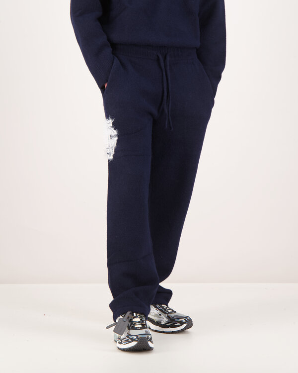 Monogram Fluffy Knit Joggers Navy